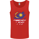 Torn Malaysia Flag Malaysian Day Football Mens Vest Tank Top Red