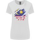 Torn Malaysia Flag Malaysian Day Football Womens Wider Cut T-Shirt White