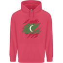 Torn Maldives Flag Maldivian Day Football Childrens Kids Hoodie Heliconia