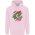 Torn Maldives Flag Maldivian Day Football Childrens Kids Hoodie Light Pink