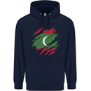 Torn Maldives Flag Maldivian Day Football Childrens Kids Hoodie Navy Blue