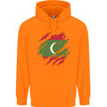 Torn Maldives Flag Maldivian Day Football Childrens Kids Hoodie Orange