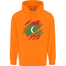 Torn Maldives Flag Maldivian Day Football Childrens Kids Hoodie Orange