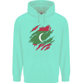 Torn Maldives Flag Maldivian Day Football Childrens Kids Hoodie Peppermint