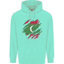 Torn Maldives Flag Maldivian Day Football Childrens Kids Hoodie Peppermint