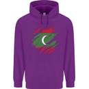 Torn Maldives Flag Maldivian Day Football Childrens Kids Hoodie Purple
