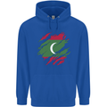 Torn Maldives Flag Maldivian Day Football Childrens Kids Hoodie Royal Blue