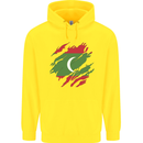 Torn Maldives Flag Maldivian Day Football Childrens Kids Hoodie Yellow