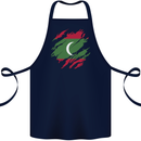 Torn Maldives Flag Maldivian Day Football Cotton Apron 100% Organic Navy Blue