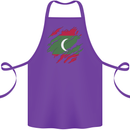 Torn Maldives Flag Maldivian Day Football Cotton Apron 100% Organic Purple