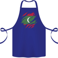 Torn Maldives Flag Maldivian Day Football Cotton Apron 100% Organic Royal Blue