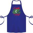 Torn Maldives Flag Maldivian Day Football Cotton Apron 100% Organic Royal Blue