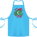 Torn Maldives Flag Maldivian Day Football Cotton Apron 100% Organic Turquoise