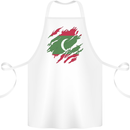 Torn Maldives Flag Maldivian Day Football Cotton Apron 100% Organic White