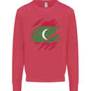 Torn Maldives Flag Maldivian Day Football Kids Sweatshirt Jumper Heliconia