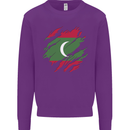 Torn Maldives Flag Maldivian Day Football Kids Sweatshirt Jumper Purple