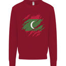 Torn Maldives Flag Maldivian Day Football Kids Sweatshirt Jumper Red