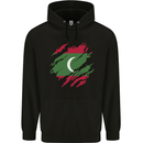 Torn Maldives Flag Maldivian Day Football Mens 80% Cotton Hoodie Black