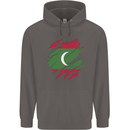 Torn Maldives Flag Maldivian Day Football Mens 80% Cotton Hoodie Charcoal