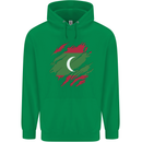 Torn Maldives Flag Maldivian Day Football Mens 80% Cotton Hoodie Irish Green