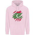 Torn Maldives Flag Maldivian Day Football Mens 80% Cotton Hoodie Light Pink