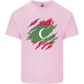 Torn Maldives Flag Maldivian Day Football Mens Cotton T-Shirt Tee Top Light Pink