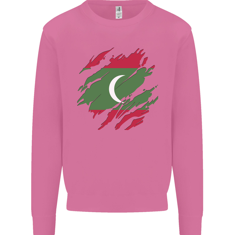 Torn Maldives Flag Maldivian Day Football Mens Sweatshirt Jumper Azalea