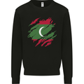 Torn Maldives Flag Maldivian Day Football Mens Sweatshirt Jumper Black