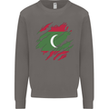 Torn Maldives Flag Maldivian Day Football Mens Sweatshirt Jumper Charcoal