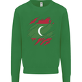 Torn Maldives Flag Maldivian Day Football Mens Sweatshirt Jumper Irish Green
