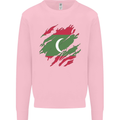 Torn Maldives Flag Maldivian Day Football Mens Sweatshirt Jumper Light Pink