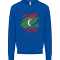 Torn Maldives Flag Maldivian Day Football Mens Sweatshirt Jumper Royal Blue