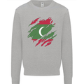 Torn Maldives Flag Maldivian Day Football Mens Sweatshirt Jumper Sports Grey