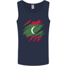 Torn Maldives Flag Maldivian Day Football Mens Vest Tank Top Navy Blue
