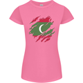 Torn Maldives Flag Maldivian Day Football Womens Petite Cut T-Shirt Azalea
