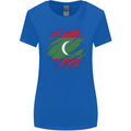 Torn Maldives Flag Maldivian Day Football Womens Wider Cut T-Shirt Royal Blue
