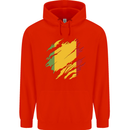 Torn Mali Flag Malian Day Football Childrens Kids Hoodie Bright Red