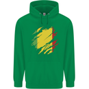 Torn Mali Flag Malian Day Football Childrens Kids Hoodie Irish Green