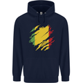 Torn Mali Flag Malian Day Football Childrens Kids Hoodie Navy Blue