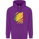 Torn Mali Flag Malian Day Football Childrens Kids Hoodie Purple