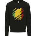Torn Mali Flag Malian Day Football Kids Sweatshirt Jumper Black