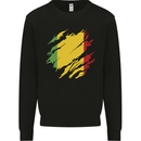 Torn Mali Flag Malian Day Football Kids Sweatshirt Jumper Black