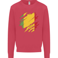 Torn Mali Flag Malian Day Football Kids Sweatshirt Jumper Heliconia