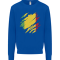 Torn Mali Flag Malian Day Football Kids Sweatshirt Jumper Royal Blue