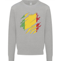Torn Mali Flag Malian Day Football Kids Sweatshirt Jumper Sports Grey
