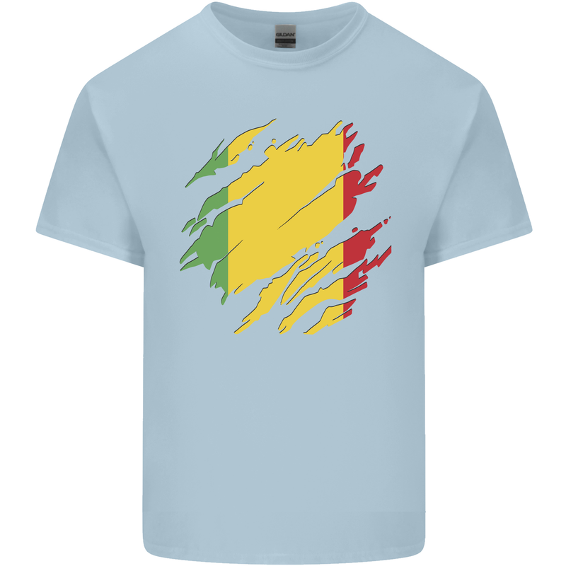 Torn Mali Flag Malian Day Football Kids T-Shirt Childrens Light Blue