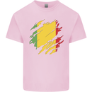 Torn Mali Flag Malian Day Football Kids T-Shirt Childrens Light Pink