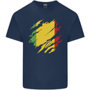 Torn Mali Flag Malian Day Football Kids T-Shirt Childrens Navy Blue