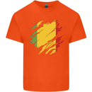 Torn Mali Flag Malian Day Football Kids T-Shirt Childrens Orange