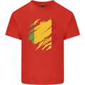 Torn Mali Flag Malian Day Football Kids T-Shirt Childrens Red